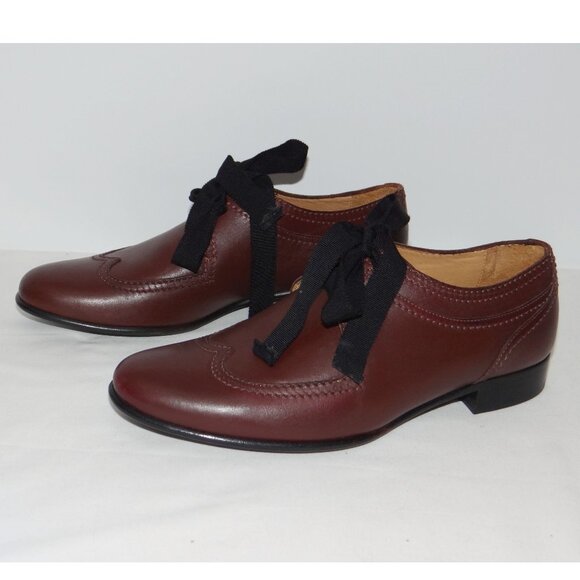 LANVIN ribbon tie brogue shoes brogues leather EU 37.5 US 7 New - Picture 2 of 6